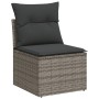 Sofá de jardín sin reposabrazos con cojines ratán PE gris de , Sofás de exterior - Ref: Foro24-366135, Precio: 61,81 €, Descu...