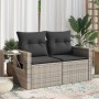 Sofá de jardín con cojines 2 plazas ratán sintético gris de , Sofás de exterior - Ref: Foro24-366123, Precio: 158,44 €, Descu...