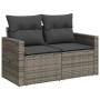 Sofá de jardín con cojines 2 plazas ratán sintético gris de , Sofás de exterior - Ref: Foro24-366123, Precio: 158,44 €, Descu...