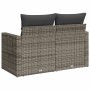 Sofá de jardín con cojines 2 plazas ratán sintético gris de , Sofás de exterior - Ref: Foro24-366123, Precio: 158,44 €, Descu...