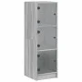 Aparador con puertas de vidrio gris Sonoma 35x37x109 cm de , Aparadores - Ref: Foro24-836390, Precio: 82,53 €, Descuento: %