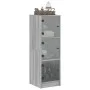Aparador con puertas de vidrio gris Sonoma 35x37x109 cm de , Aparadores - Ref: Foro24-836390, Precio: 82,53 €, Descuento: %