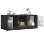 Mesa de centro con puertas de vidrio negra 102x50x42 cm de , Mesas de centro - Ref: Foro24-836414, Precio: 79,07 €, Descuento: %
