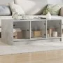 Mesa de centro con puertas de vidrio grs hormigón 102x50x42 cm de , Mesas de centro - Ref: Foro24-836416, Precio: 77,80 €, De...