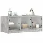 Mesa de centro con puertas de vidrio grs hormigón 102x50x42 cm de , Mesas de centro - Ref: Foro24-836416, Precio: 77,80 €, De...