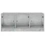 Mesa de centro con puertas de vidrio grs hormigón 102x50x42 cm de , Mesas de centro - Ref: Foro24-836416, Precio: 77,80 €, De...