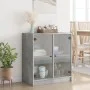 Armario auxiliar puertas de vidrio gris hormigón 68x37x75,5 cm de , Aparadores - Ref: Foro24-836423, Precio: 68,70 €, Descuen...