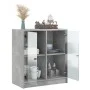 Armario auxiliar puertas de vidrio gris hormigón 68x37x75,5 cm de , Aparadores - Ref: Foro24-836423, Precio: 68,70 €, Descuen...