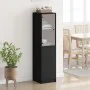 Aparador con puerta de vidrio negro 35x37x142 cm de , Aparadores - Ref: Foro24-836442, Precio: 88,15 €, Descuento: %
