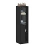 Aparador con puerta de vidrio negro 35x37x142 cm de , Aparadores - Ref: Foro24-836442, Precio: 89,32 €, Descuento: %