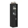 Aparador con puerta de vidrio negro 35x37x142 cm de , Aparadores - Ref: Foro24-836442, Precio: 88,15 €, Descuento: %