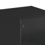 Aparador con puerta de vidrio negro 35x37x142 cm de , Aparadores - Ref: Foro24-836442, Precio: 89,32 €, Descuento: %