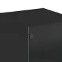 Aparador con puerta de vidrio negro 35x37x142 cm de , Aparadores - Ref: Foro24-836442, Precio: 88,15 €, Descuento: %