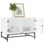 Mesa de centro con puertas de vidrio blanca 68,5x50x50 cm de , Mesas de centro - Ref: Foro24-836539, Precio: 49,36 €, Descuen...
