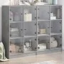 Estantería con puertas madera de ingeniería gris 136x37x109 cm de , Librerías y estanterías - Ref: Foro24-3206513, Precio: 22...