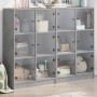 Estantería con puertas madera de ingeniería gris 136x37x109 cm de , Librerías y estanterías - Ref: Foro24-3206513, Precio: 22...
