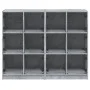 Estantería con puertas madera de ingeniería gris 136x37x109 cm de , Librerías y estanterías - Ref: Foro24-3206513, Precio: 22...