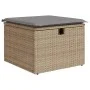 Gartenhocker mit beigem synthetischem Rattankissen 55x55x37cm von , Hocker für den Außenbereich - Ref: Foro24-366091, Preis: ...