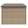 Taburete de jardín con cojín ratán sintético beige 55x55x37cm de , Otomanas de exterior - Ref: Foro24-366091, Precio: 61,42 €...