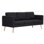 Sofá de 3 plazas de tela negro de vidaXL, Sofás - Ref: Foro24-281360, Precio: 344,37 €, Descuento: %