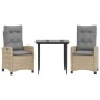 Set comedor de jardín 3 pzas con cojines ratán sintético beige en Conjuntos de jardín | Comprar online en Foru.es