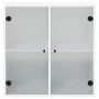Mueble de pared con puertas de vidrio blanco 68x37x68,5 cm de , Taquillas y armarios de almacenamiento - Ref: Foro24-836490, ...