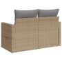 Sofá de jardín con cojines de 2 plazas ratán sintético beige de , Sofás de exterior - Ref: Foro24-366106, Precio: 194,17 €, D...