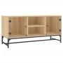Mueble de TV con puertas de vidrio roble Sonoma 102x37x50 cm de , Muebles TV - Ref: Foro24-836534, Precio: 67,20 €, Descuento: %