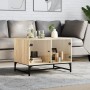 Mesa de centro con puertas de vidrio roble Sonoma 68,5x50x50 cm de , Mesas de centro - Ref: Foro24-836541, Precio: 48,34 €, D...