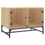 Mesa de centro con puertas de vidrio roble Sonoma 68,5x50x50 cm de , Mesas de centro - Ref: Foro24-836541, Precio: 48,34 €, D...