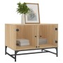 Mesa de centro con puertas de vidrio roble Sonoma 68,5x50x50 cm de , Mesas de centro - Ref: Foro24-836541, Precio: 48,34 €, D...