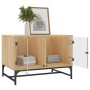 Mesa de centro con puertas de vidrio roble Sonoma 68,5x50x50 cm de , Mesas de centro - Ref: Foro24-836541, Precio: 48,34 €, D...