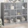 Estantería con puertas madera gris Sonoma 136x37x109 cm de , Librerías y estanterías - Ref: Foro24-3206515, Precio: 226,84 €,...