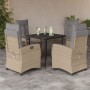 Set comedor de jardín 5 pzas con cojines ratán sintético beige en Conjuntos de jardín | Comprar online en Foru.es