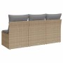 Sofá de jardín de 3 plazas con cojines ratán sintético beige de , Sofás de exterior - Ref: Foro24-366104, Precio: 161,62 €, D...