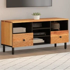 Mueble de TV madera maciza de acacia 100x33x46 cm de , Muebles TV - Ref: Foro24-356873, Precio: 80,59 €, Descuento: %