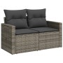 Sofá de jardín con cojines 2 plazas ratán sintético gris de , Sofás de exterior - Ref: Foro24-366141, Precio: 170,92 €, Descu...