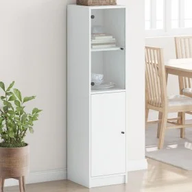Aparador con puerta de vidrio blanco 35x37x142 cm de , Aparadores - Ref: Foro24-836441, Precio: 73,40 €, Descuento: %