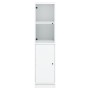 Aparador con puerta de vidrio blanco 35x37x142 cm de , Aparadores - Ref: Foro24-836441, Precio: 74,27 €, Descuento: %