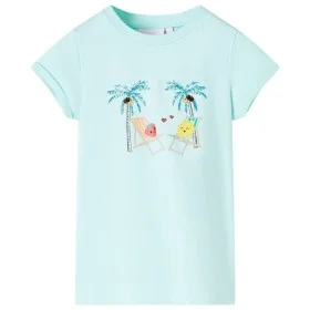 Camiseta infantil aguamarina claro 104 de , Camisetas para niños - Ref: Foro24-11020, Precio: 8,19 €, Descuento: %