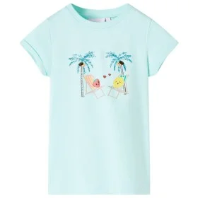 Camiseta infantil aguamarina claro 128 de , Camisetas para niños - Ref: Foro24-11022, Precio: 8,19 €, Descuento: %