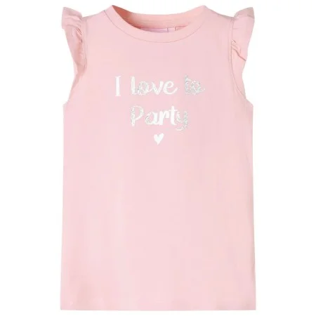 Camiseta infantil de manga volante rosa claro 104 de , Camisetas para niños - Ref: Foro24-10500, Precio: 8,19 €, Descuento: %