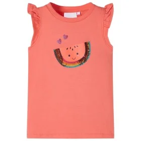 Children's coral ruffle sleeve t-shirt 104 by , Kids T-shirts - Ref: Foro24-10625, Price: 8,45 €, Discount: %