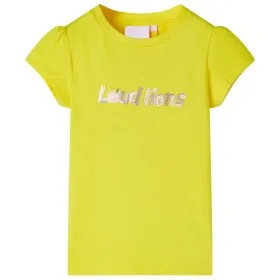 Camiseta infantil de manga casquillo amarillo chillón 128 de , Camisetas para niños - Ref: Foro24-10652, Precio: 8,12 €, Desc...