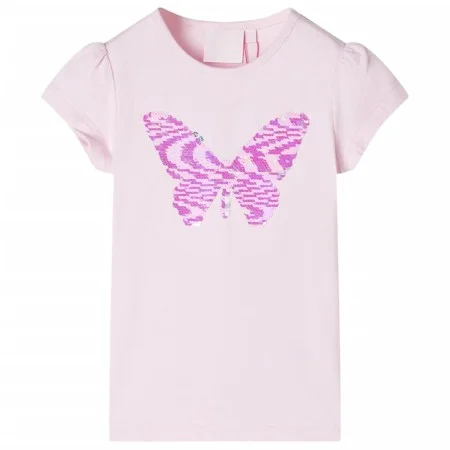 Camiseta infantil de manga casquillo rosa suave 128 de , Camisetas para niños - Ref: Foro24-10832, Precio: 8,24 €, Descuento: %