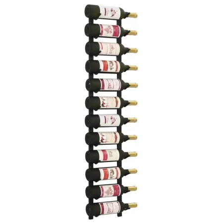 Botellero de pared para 12 botellas hierro negro de vidaXL, Botelleros - Ref: Foro24-282466, Precio: 44,01 €, Descuento: %