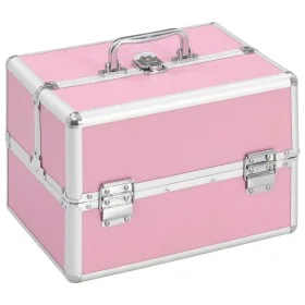 Maletín de maquillaje aluminio rosa 22x30x21 cm de vidaXL, Neceseres - Ref: Foro24-91830, Precio: 49,31 €, Descuento: %