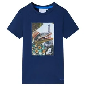 Camiseta infantil azul oscuro 140 de , Camisetas para niños - Ref: Foro24-11758, Precio: 8,19 €, Descuento: %