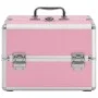 Maletín de maquillaje aluminio rosa 22x30x21 cm de vidaXL, Neceseres - Ref: Foro24-91830, Precio: 49,31 €, Descuento: %