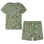 Light khaki children's short-sleeved pajamas 116 by , Children's pajamas - Ref: Foro24-12511, Price: 10,64 €, Discount: %